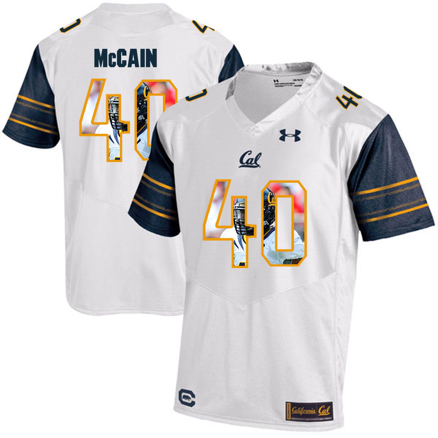 Men California Golden Bears #40 Chris McCain White Customized NCAA Jerseys->customized ncaa jersey->Custom Jersey
